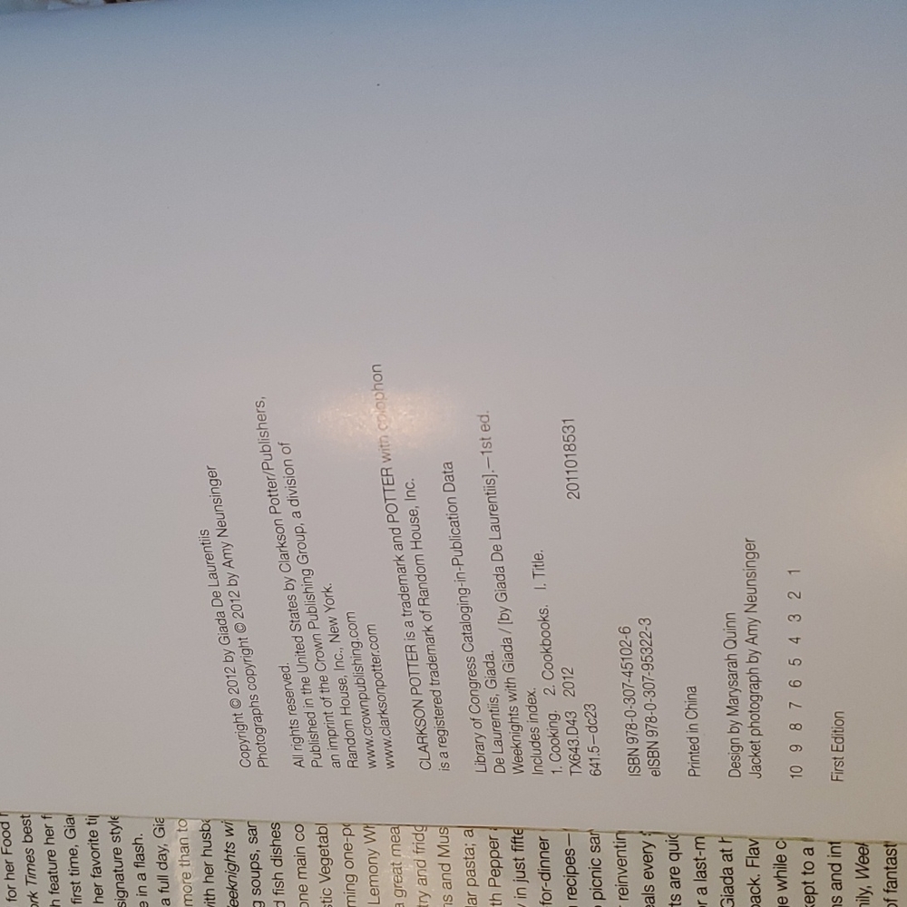 COOKBOOK Weeknights with Giada Quick Simple Recipes to Revamp Dinner 2012 1st Ed - Picture 3 of 6
